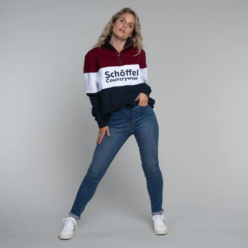 Schoffel Exeter Heritage 1/4 Zip Bordeaux-5